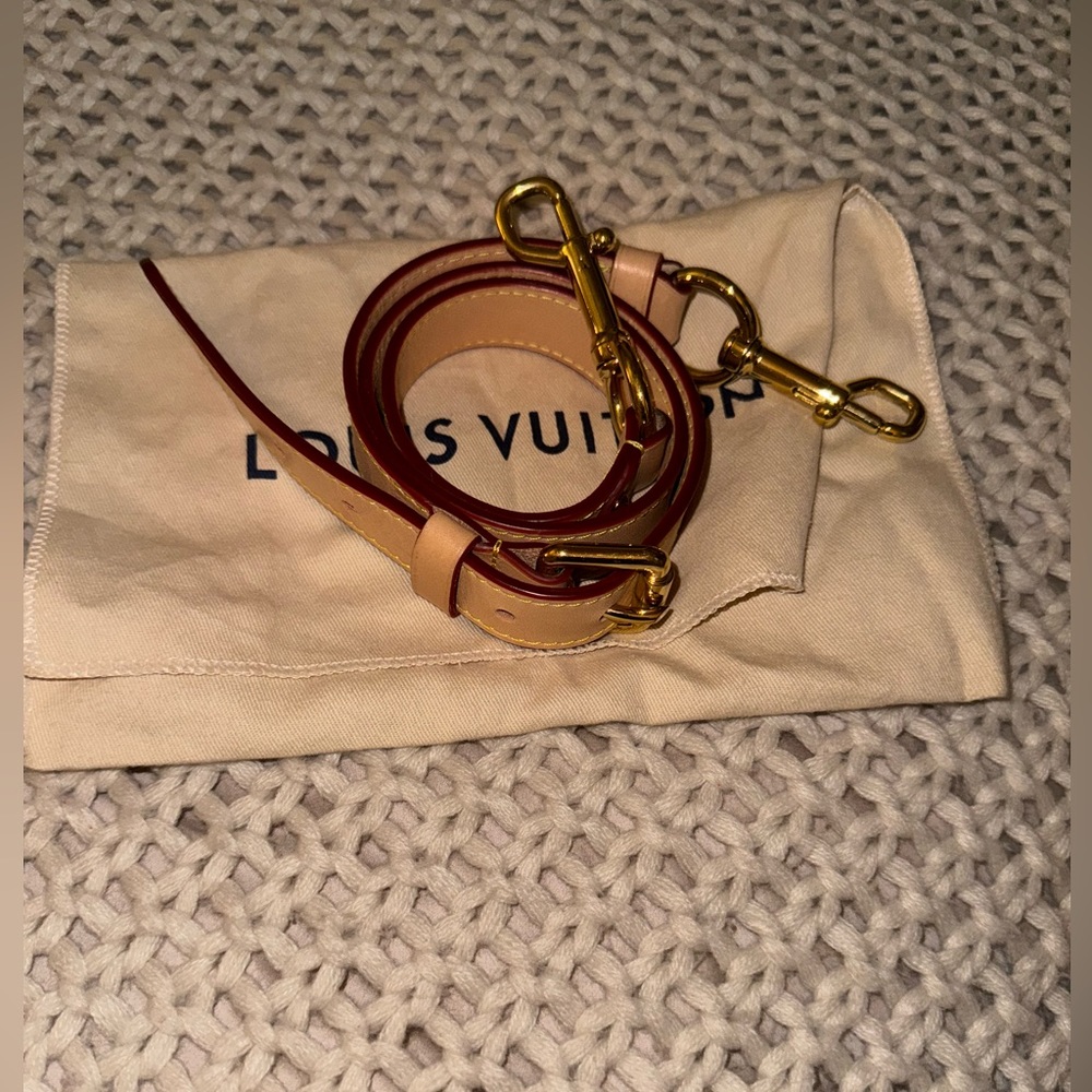Louis Vuitton Tan and Gold Leather Strap